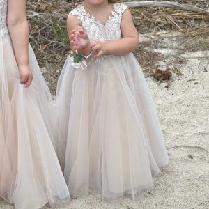Embellished glitter Tull flower girl dress